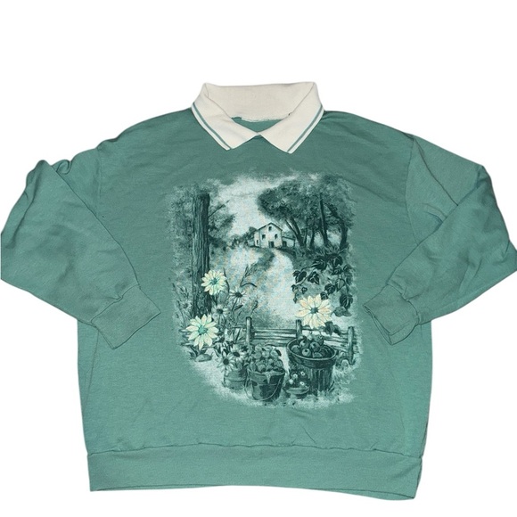 Basic Editions Tops - Basic Editions Collared Long Sleeve
